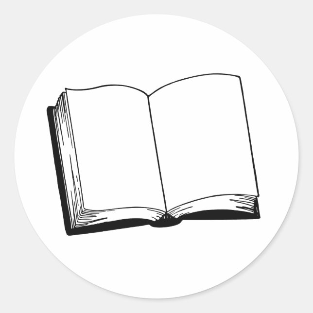 Open Book black and white sticker (Front)