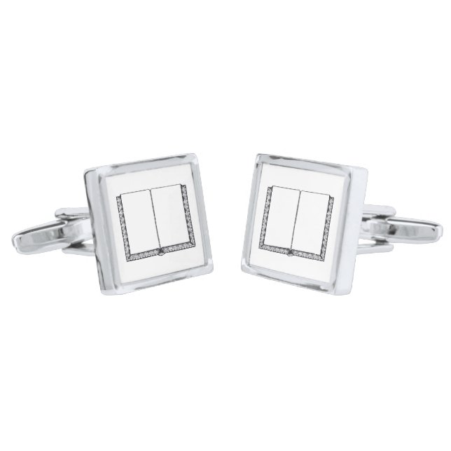 Open Book (Blank Pages) Cufflinks (Angled)