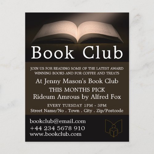 Open Book Book Club Advertising Flyer