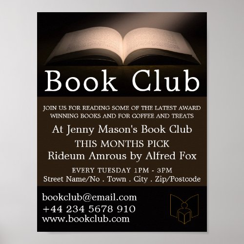 Open Book Book Club Advertising Poster