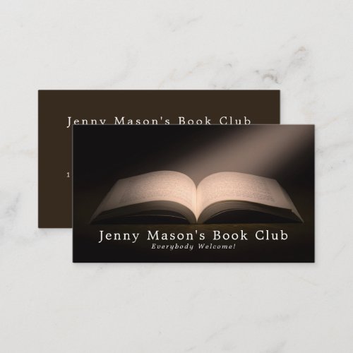Open Book Book Club Business Card