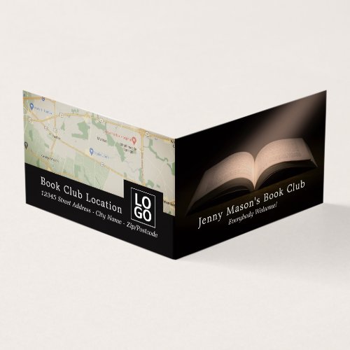 Open Book Book Club Detailed Business Card