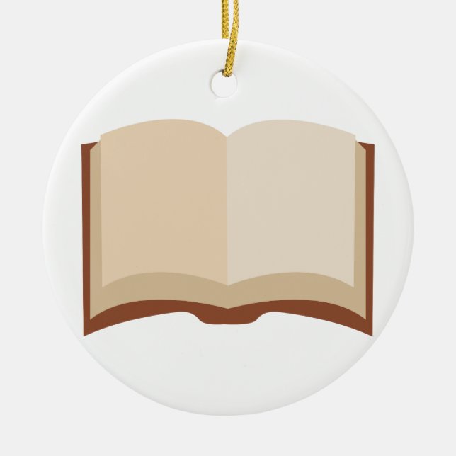 Open Book Ceramic Ornament (Front)