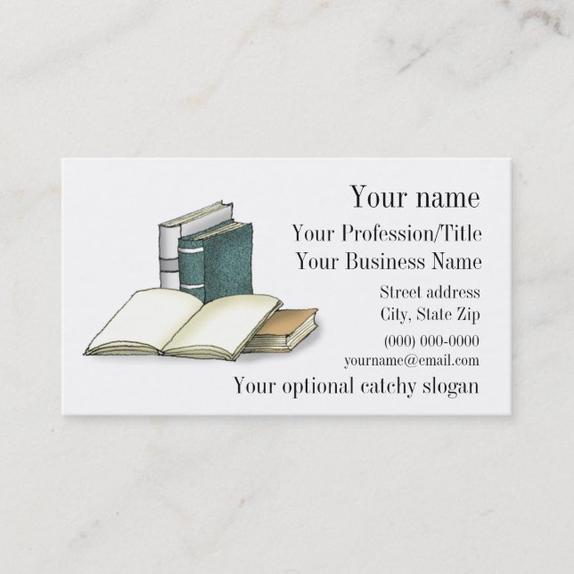 Open Book Design Business Card (Front)