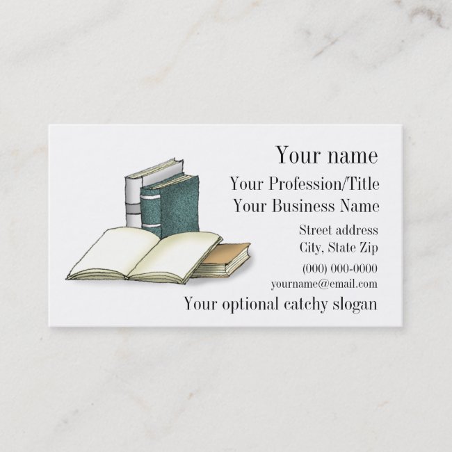 Open Book Design Business Card