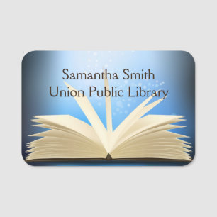 Open Book Design Name Tag