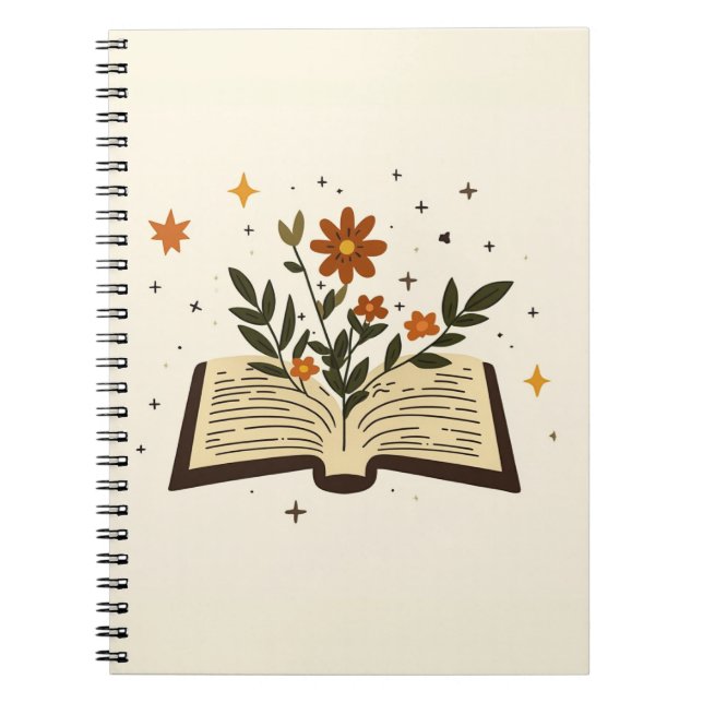 Open Book Floral Magic Notebook (Front)