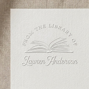 Open Book from the Library of Bookplate Embosser