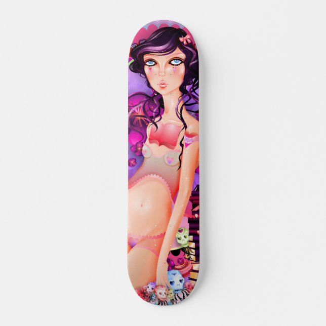 Open Book Girl Skateboard Deck (Front)