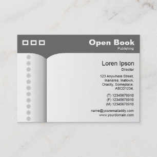 Open Book - Gray 666666 Business Card
