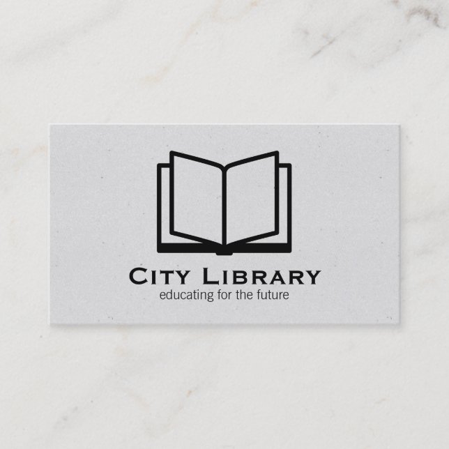 Open Book (gray texture) Business Card (Front)