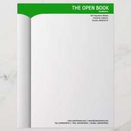 Open Book - Green 009900 Letterhead