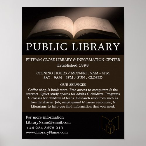 Open Book Library Advertising Poster