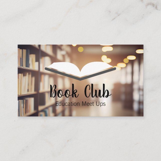 Open Book | Library | Education Business Card (Front)