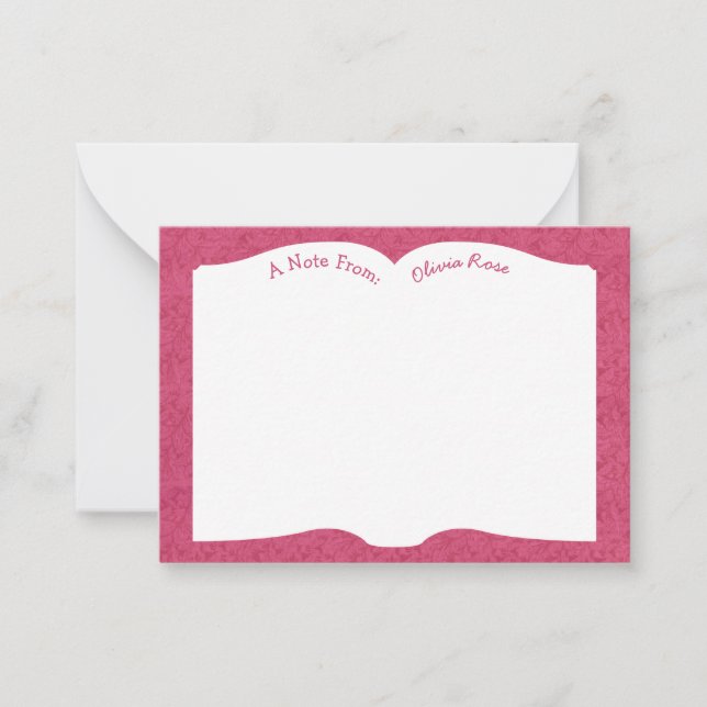 Open Book Literature Teacher Note Card (Front)