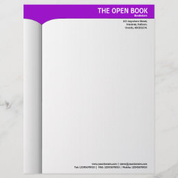 Open Book - Purple 9900CC Letterhead
