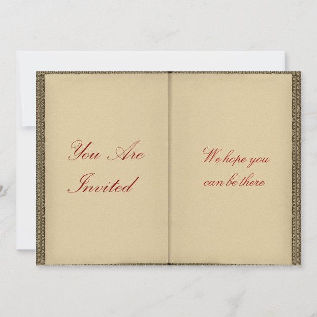Open Book  - Vintage Style Invites (Front)