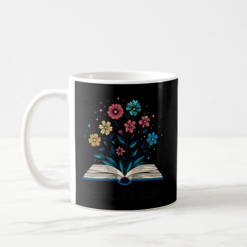 Open Book With Flowers Read Learn Grow  Coffee Mug