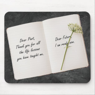 Open Book With Inspirational Quote Mouse Pad