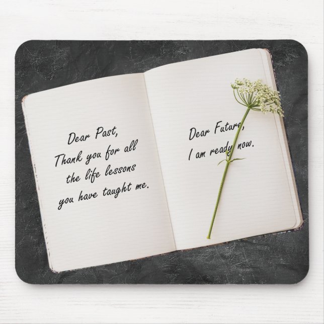 Open Book With Inspirational Quote Mouse Pad (Front)