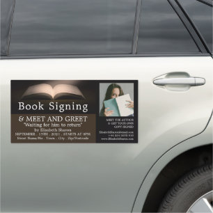 Open Book, Writers Book Signing Advertising Car Magnet