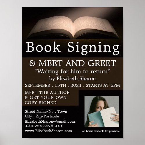 Open Book Writers Book Signing Advertising Poster