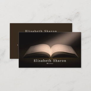 Open Book, Writers Business Card