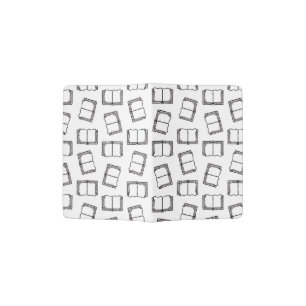 Open Books Design Illustrated Books Pattern Passport Holder