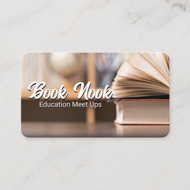 Open Books | Education Learning Business Card (Front)