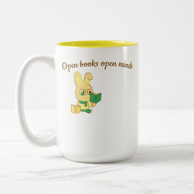 Open books Two-Tone coffee mug (Left)