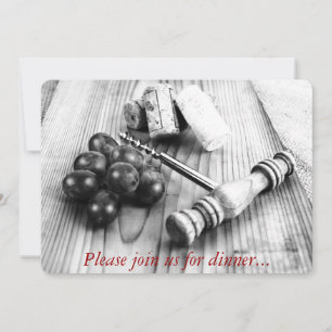 Open bottle corkscrew invitation