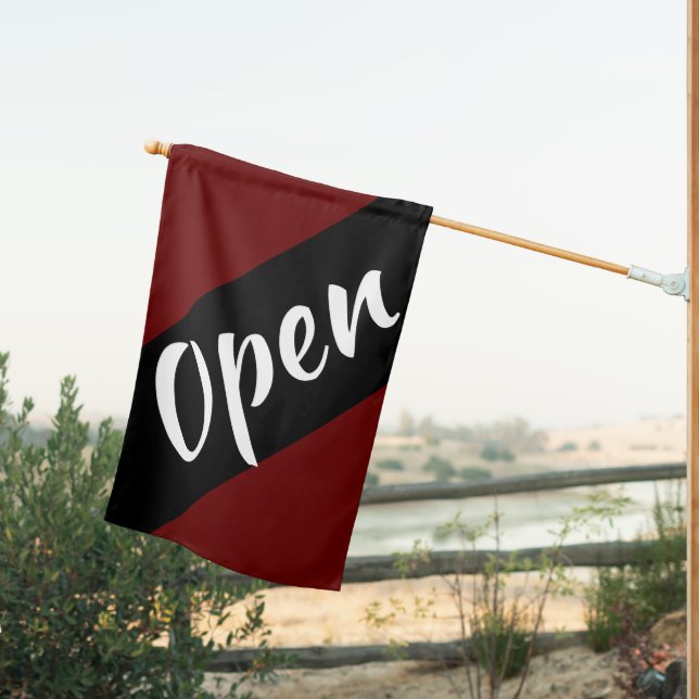 Open Business Sign Flag (Insitu (Back))