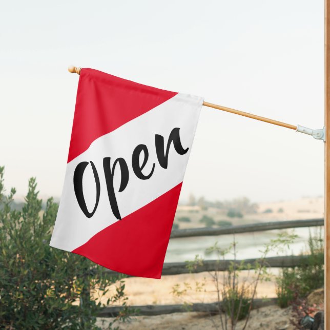 Open Business Sign Flag (Insitu (Back))