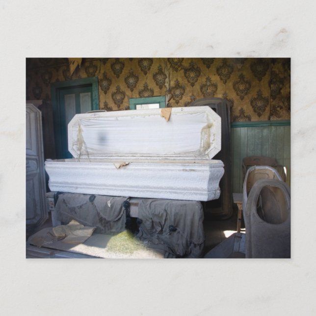 Open Casket City Morgue Postcard (Front)