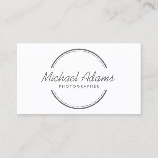 Customizable OPEN CIRCLE LOGO in GRAY Business Cards