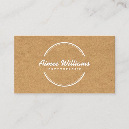 OPEN CIRCLE LOGO on TAN CARDBOARD Business Cards
