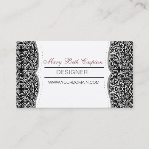 Custom Indie Patterns  Floral Damask Business Cards