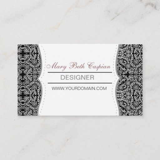 Customizable Custom Indie Patterns  Floral Damask Business Cards