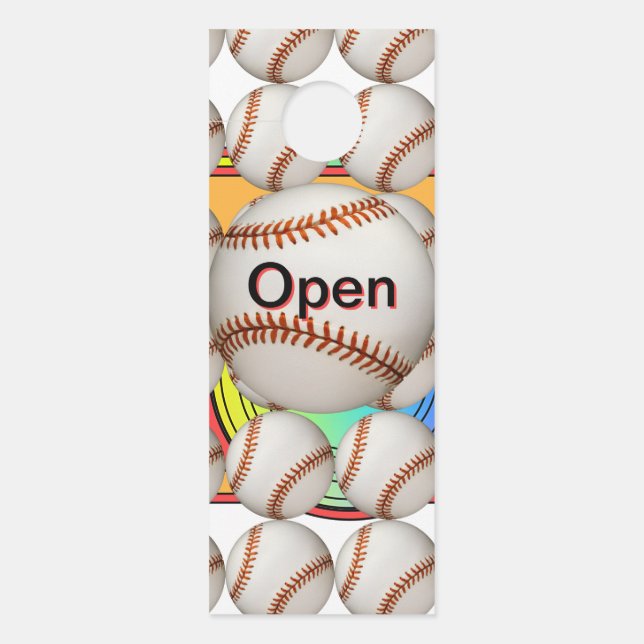  Open/Closed Baseball  Door Hanger (Front)
