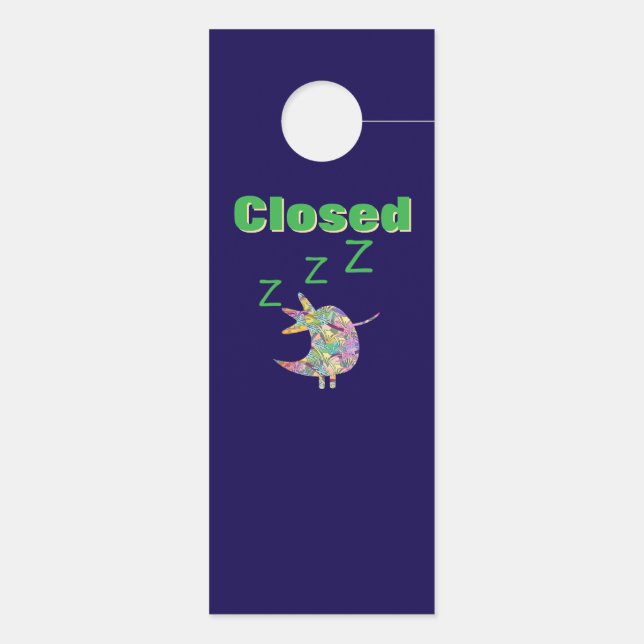 OPEN / CLOSED Dk Blue  Door Hanger (Back)
