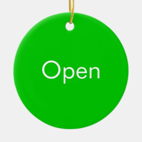 Open  Closed Door Sign Ceramic Ornament