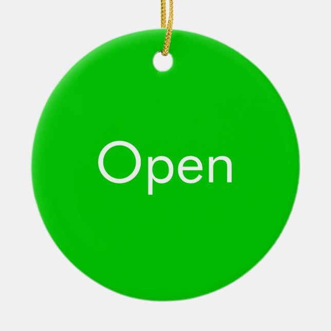Open / Closed Door Sign Ceramic Ornament (Front)