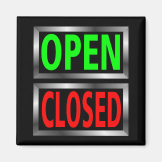 Open Closed Signs Vector Clipart Magnet