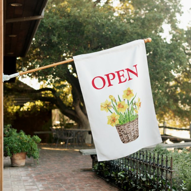 Open Daffodils Business  House Flag (In SItu)