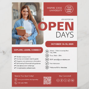 Open Day College University Red Business Flyer