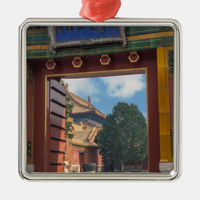 Open door at the forbidden city - Beijing, China Metal Ornament (Front)