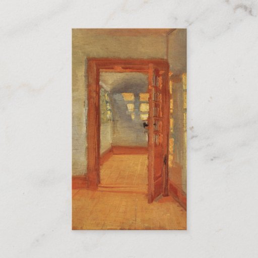 Customizable Open door sunny impressionist interior Anna Ancher Business Cards