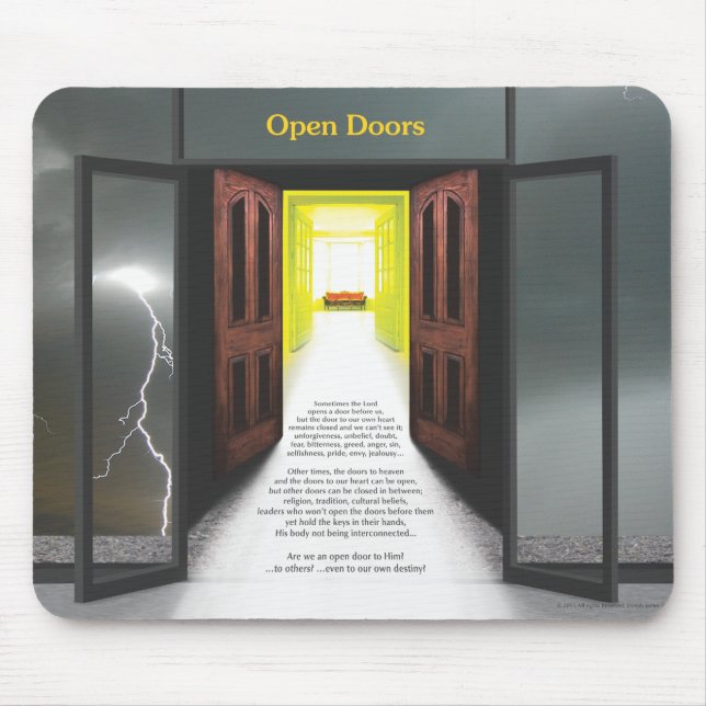 Open Doors (Lightning) by Joseph James Mouse Pad (Front)