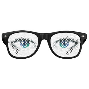 Open Eyes Funny Weird Retro Sunglasses