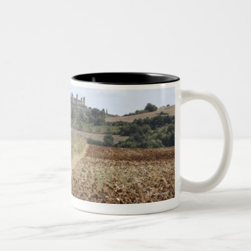 Open Field Townscape in the Background Two_Tone Coffee Mug